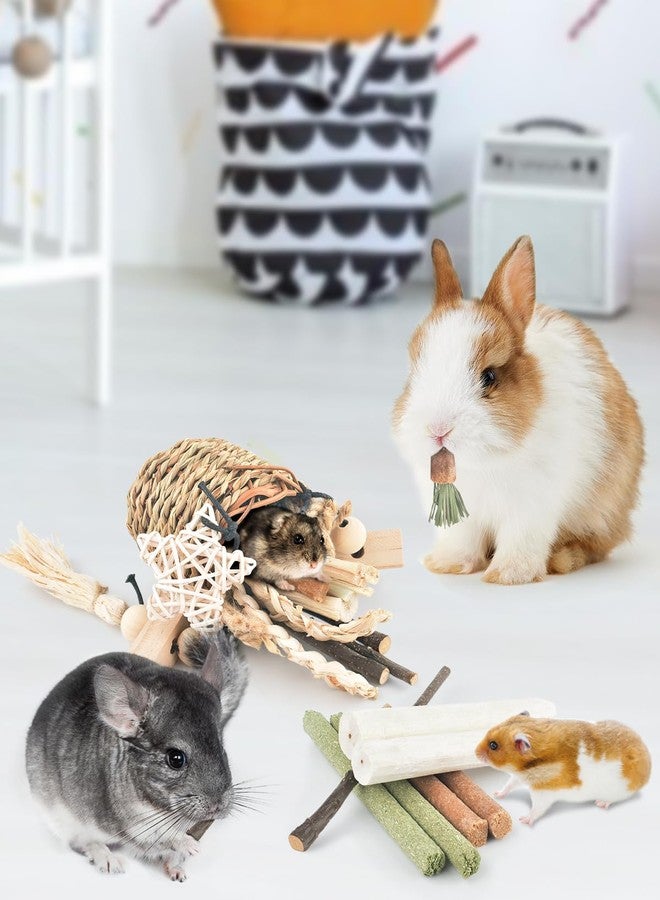 Bissap Bunny Chew Toys, Natural Seagrass Hanging Basket Chews Water Plant Woven Chinchillas Chewing Treats for Rabbits Guinea Pigs Chinchillas Hamsters Rats and Other Small Pets Teeth Grinding Toy - Image 5